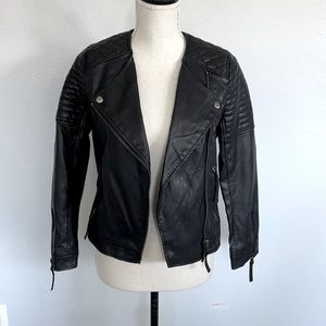 Topshop - moto faux leather jacket - Petite US 2